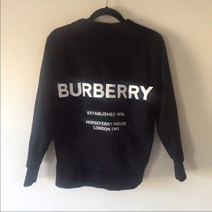 Burberry | Tops | Burberry Zip Detail Horseferry Print Logo Sweatshirt Black  Xs | Poshmark